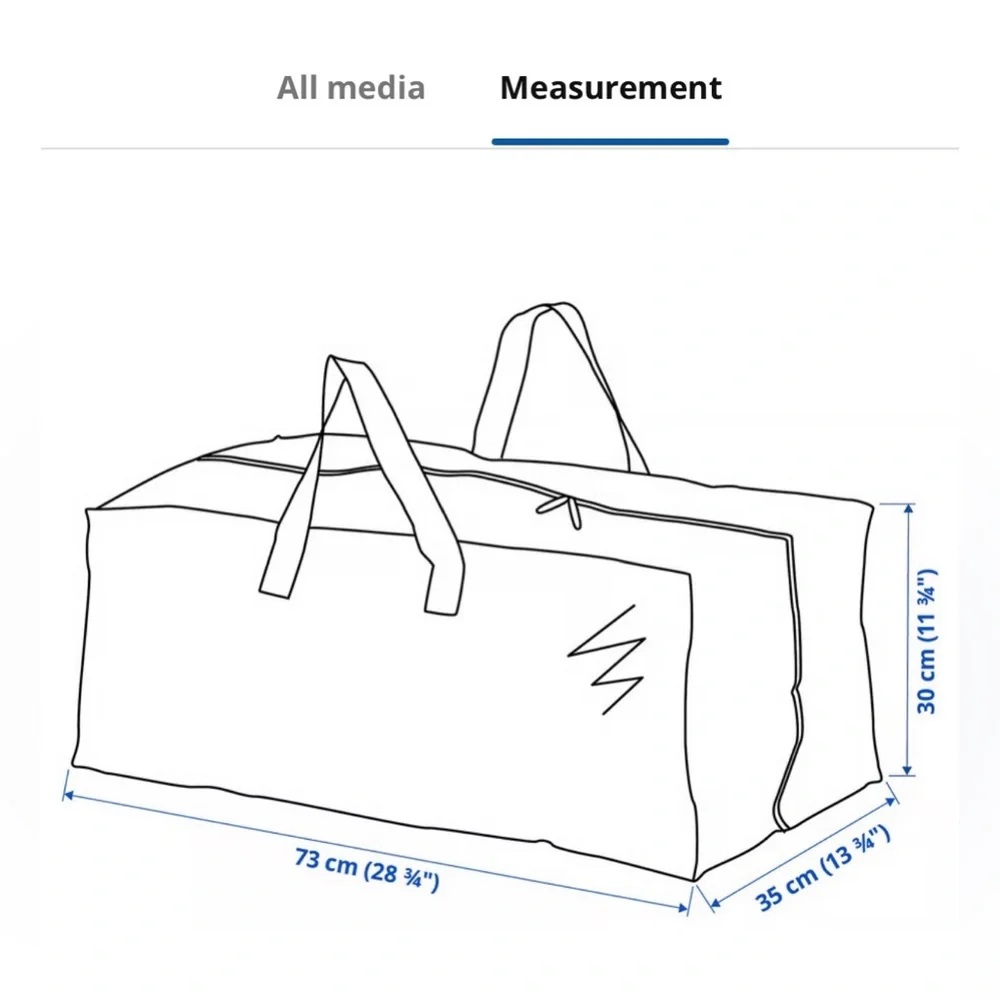 Set of 2 IKEA FRAKTA Blue Zipper Storage Bag Duffle Backpack 20 gallon NWT